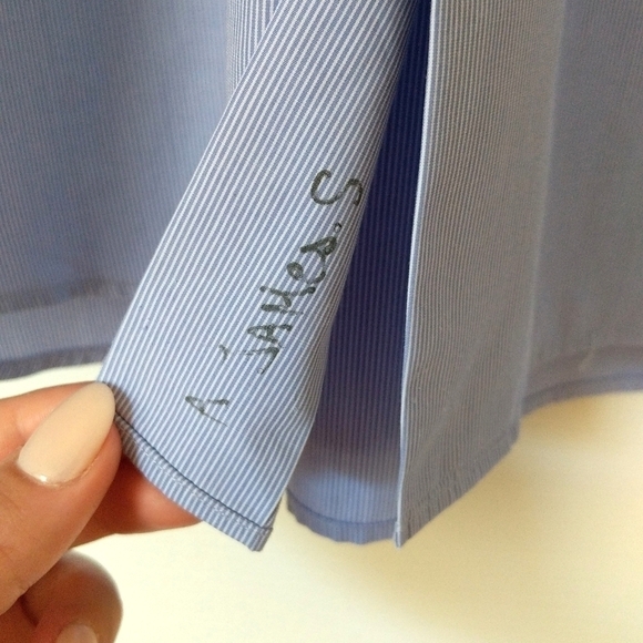 Tommy Bahama Classic Striped Cotton Long Sleeve Button Down Shirt White Blue L - Picture 13 of 15